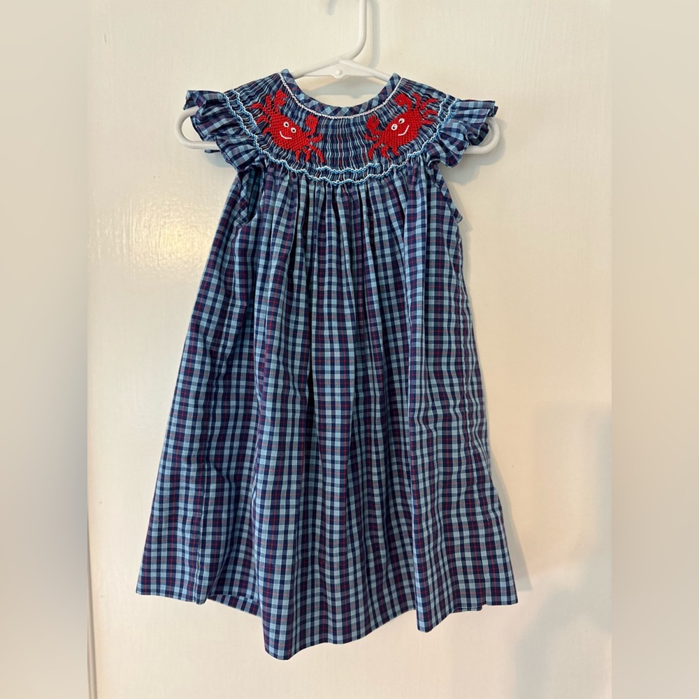 18 month Smocked Crab Dress by Petite Palace. Excellent condition!